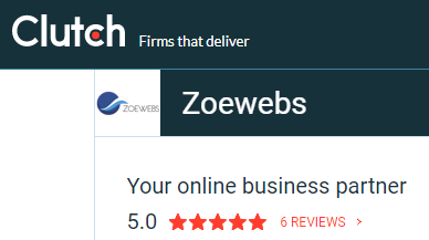 Zoewebs 5 stars rating on Clutch