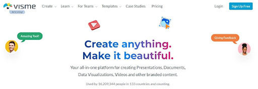 Visme is the perfect pick for anyone willing to create better content and uplift their design game